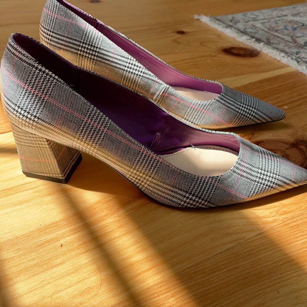 Pink plaid Zara Heel